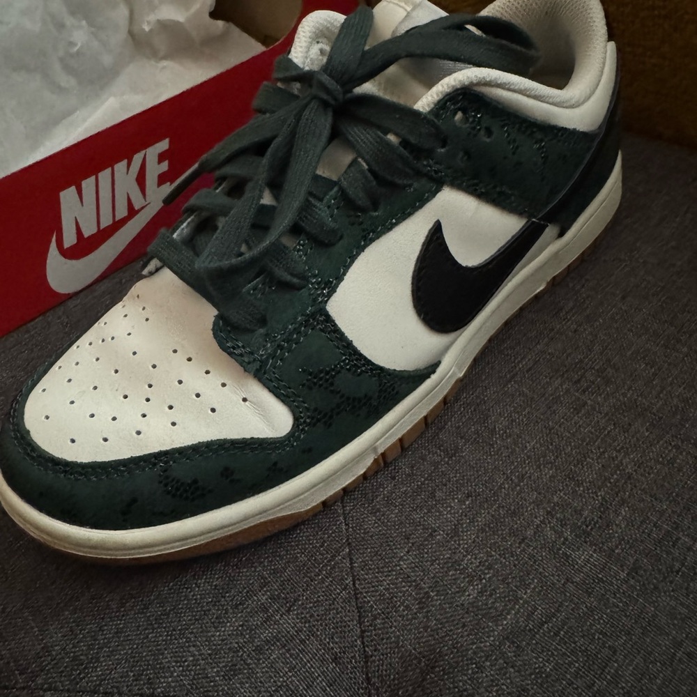 Nike Dunks Green and White Sneakers